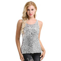 Women Shine Glitter Sequin Tank Tops Embellished Sleeveless Vest Style Clothing for Cocktail Party Clubwear