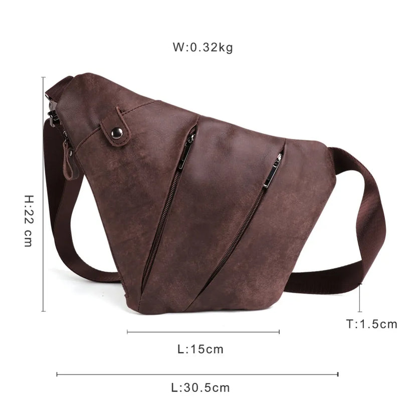 Genuine Leather Men Messenger Bag Casual Crossbody Bag Men's Handbag Men Chest Bag Male Shoulder Bag