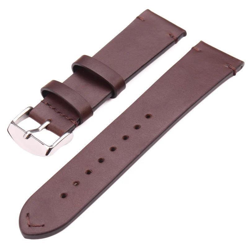 Genuine Leather Watchbands Smooth Wrist Watch Band Strap Belt