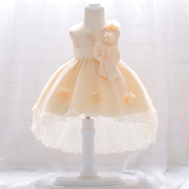 Summer Christening Birthday Dress For Baby Girl Frock Princess Girl Dresses Party Infant Flower Dress