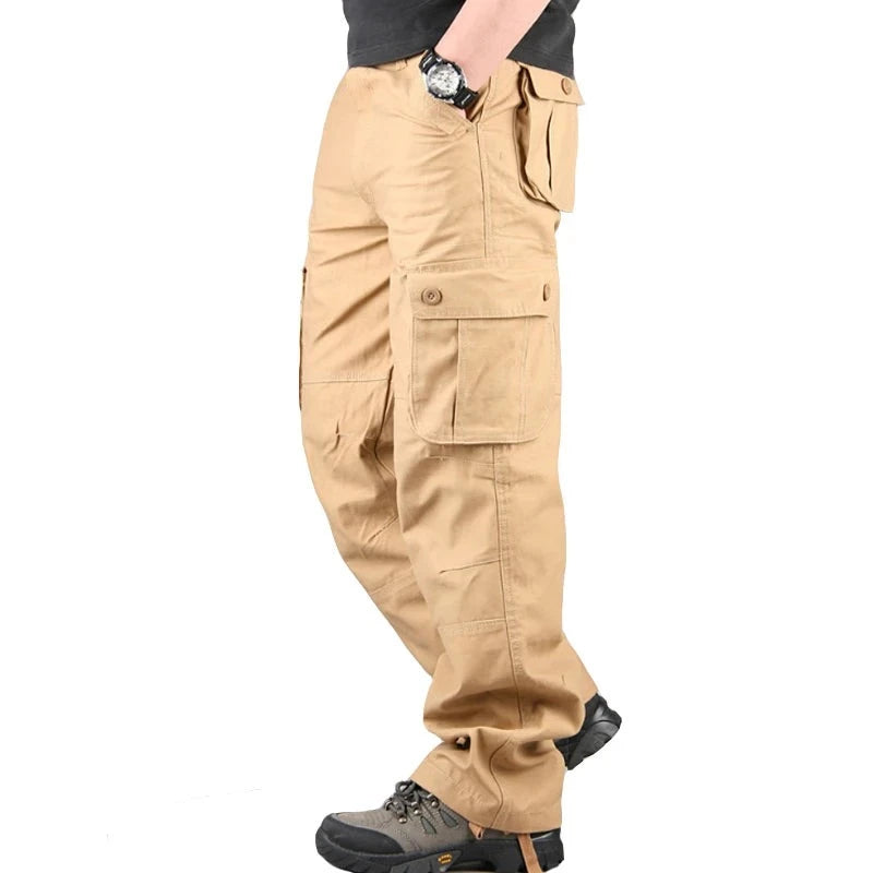Men Cargo Pants Casual Cotton Trousers Multi Pocket Men Military Cargo Pants