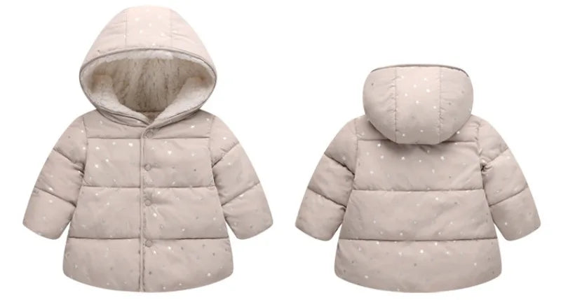 Winter Jacket for Girls Children Winter Outerwear Girl Coat Kids Warm Thick Hooded Star Down Coats For Teenage Snowsuits