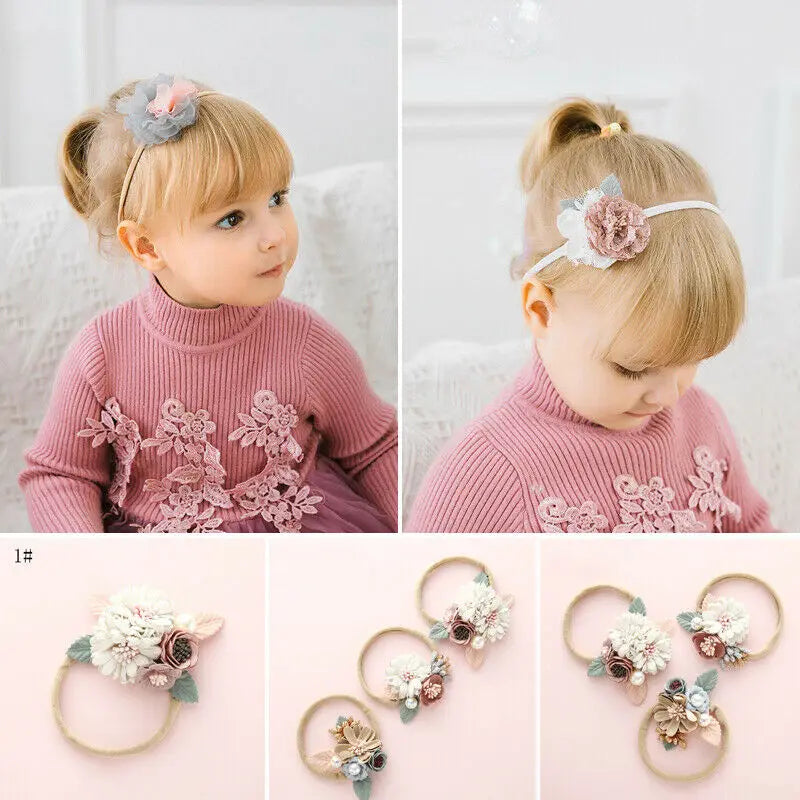 Newborn Baby Flowers Headband Elastic Princess Headbands Child Kids Cute Gifts