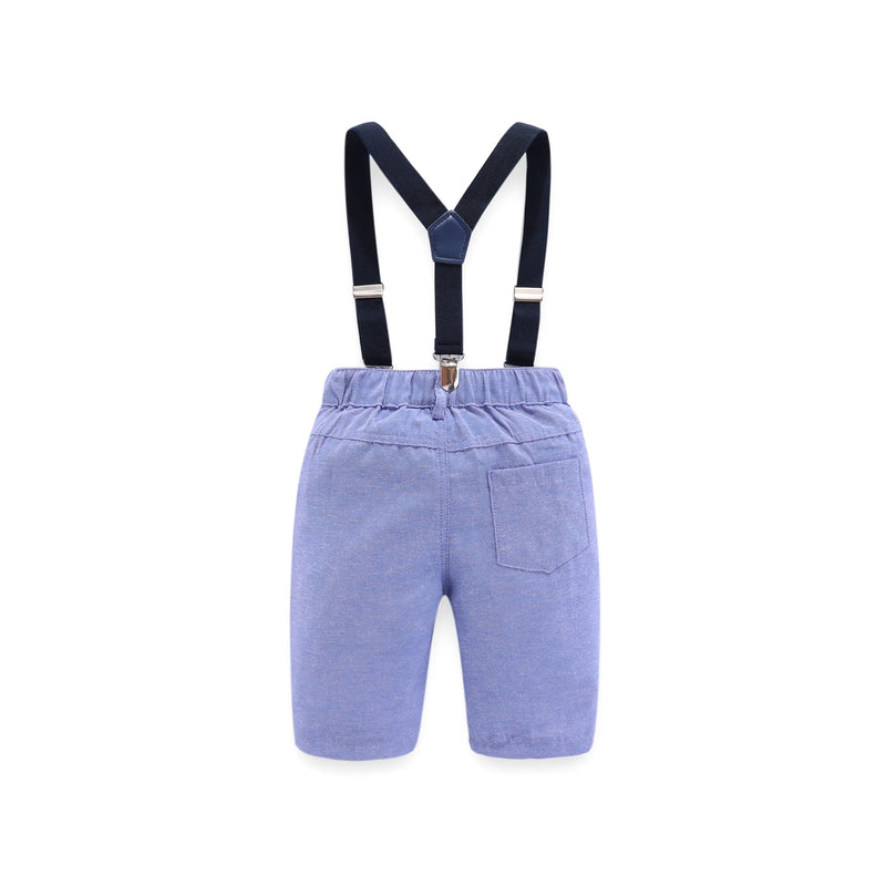 Kids Clothes Boy White Shirt With Bow Blue Pants Belt Suit Kindergarten Boy Dress Boy Outfits