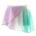 Womens Lace-up Ballet Mini Skirts Gradient Chiffon Wrap Skirt Ballet Dance Training Gymnastics Performance Asymmetric Miniskirt