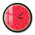 Summer Time Watermelon Modern Wall Clock Wall Art Decor Fruit Style Silent Quartz Round Wall Clock