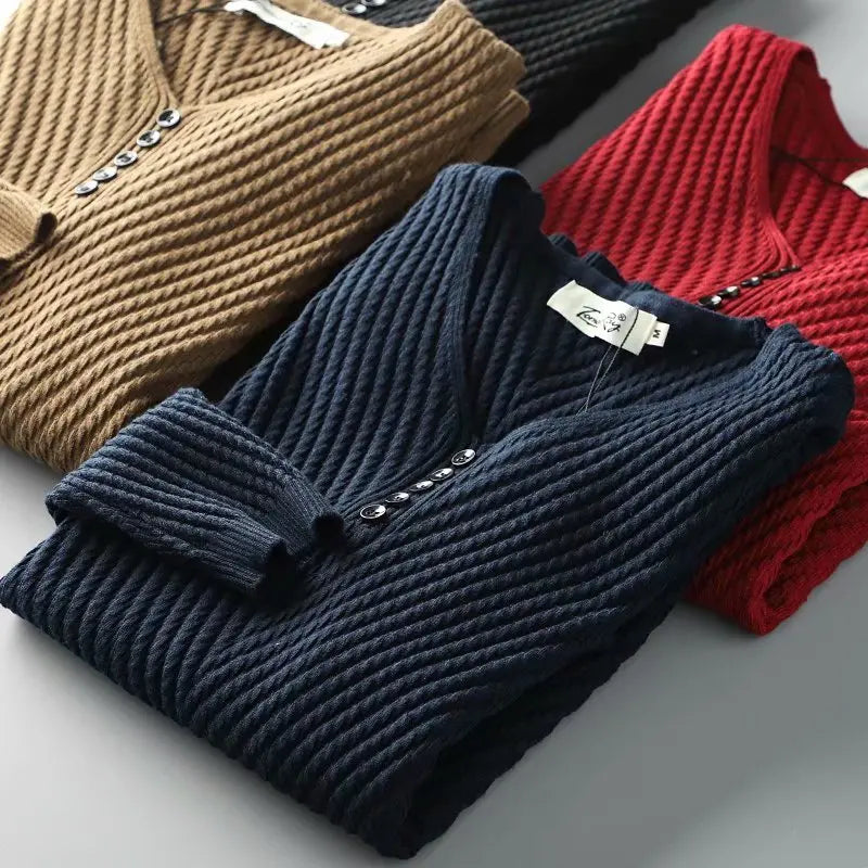 Sweaters Pullover Men Solid Warm Slim Fit Sweater Men Knitwear Pull Comfortable Knitted Outwear