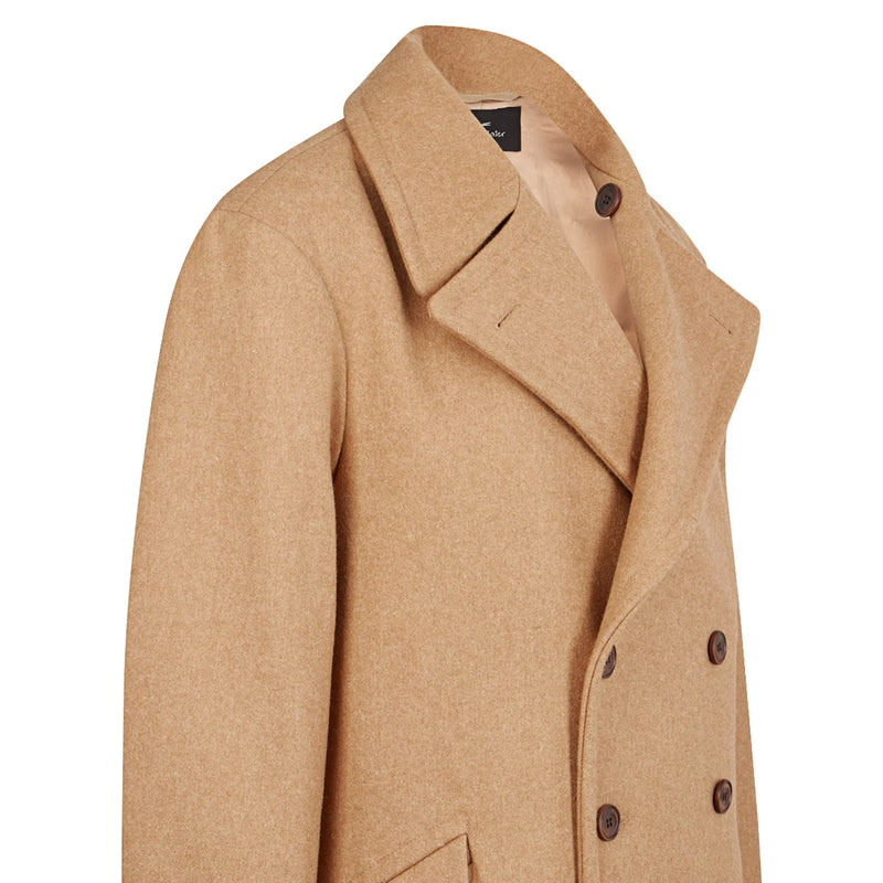 Winter Woolen Overcoat Luxury Men Thick Double Breasted Belt Loose Warm Trench Coat Male Jacket