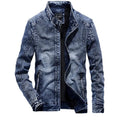 Men Vintage Denim Jacket Men Slim Fit Solid Mens Velvet Coat Men's Retro Denim Jacket