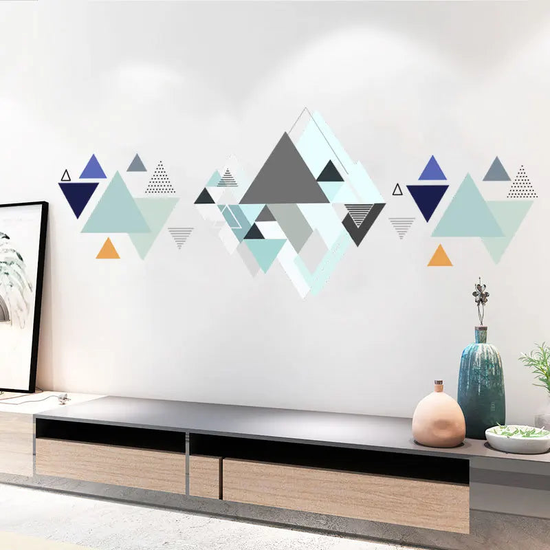 Geometric Patterns Combination Wall Stickers Minimalist Home Decoration Mural Living Room Bedroom