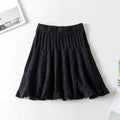 Women Mini Skirt Autumn Elastic Waist A-line Skirt Fashion Twist Ruffle Ladies Skirt