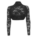 Solid Long Sleeve Floral Lace Shrug Bolero Cardigan Casacos Slim Cropped Tops Ladies