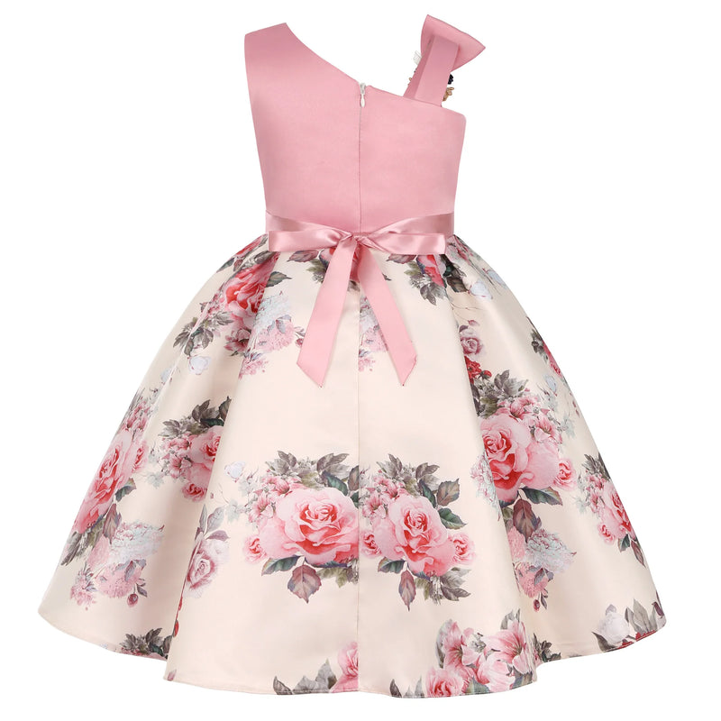 Toddler Kids Retro Princess Dresses For Girls Dress Flower Girls Wedding Dress Children Evening Party Dress