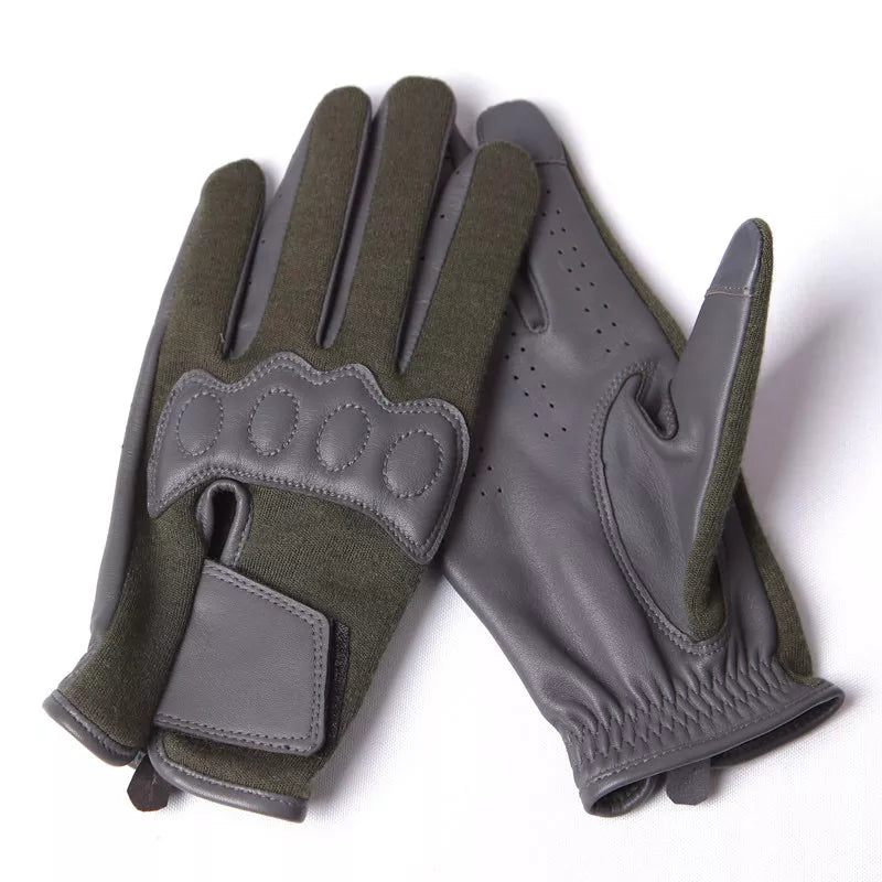 Leather Men Gloves Pilot Flame Retardant Cloth Genuine Leather Breathable Touchscreen Gloves Male