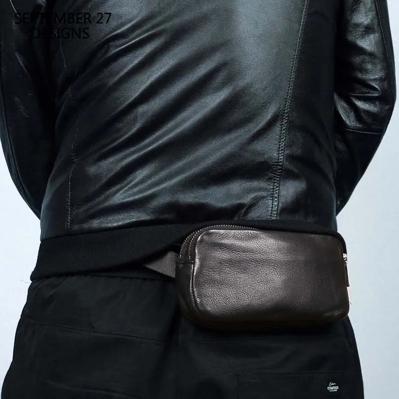 Waist Packs Men Genuine Leather Chest Bags Top Handmade Small  Messenger Crossbody Bag Mini Travel