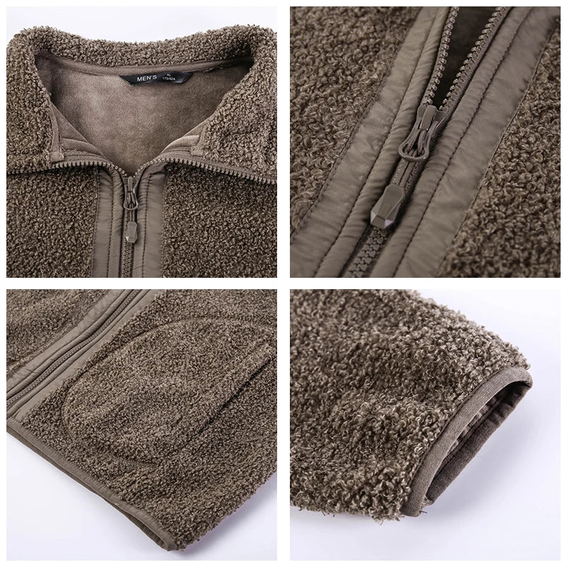 Men's Bomber Jacket Parka Coat Men Warm Fleece Fur Collar Coat Men Casual Jacket Men