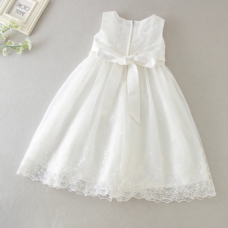 Summer Baby Girl Dress White Lace Infant Party Wedding Princess Dress