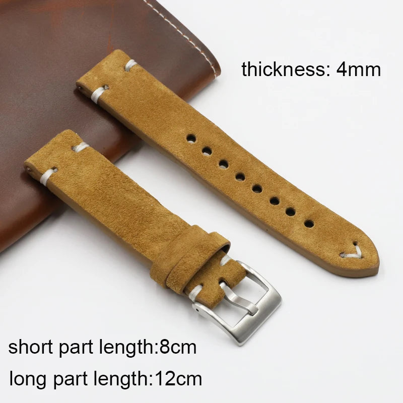 Soft Watch Band Watch Strap Tan Brown Gary Strap With Stainless Steel Buckle