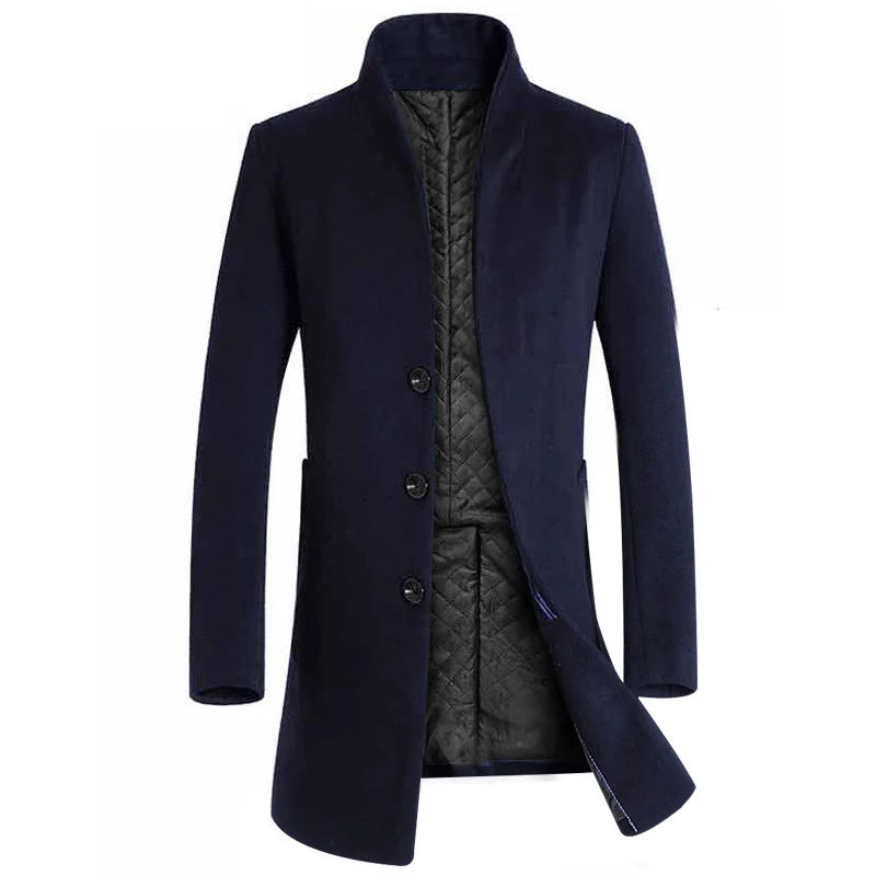 Autumn Winter Brand Men Wool Blends Coats Overcoat Luxury Business Casual Wool Coat