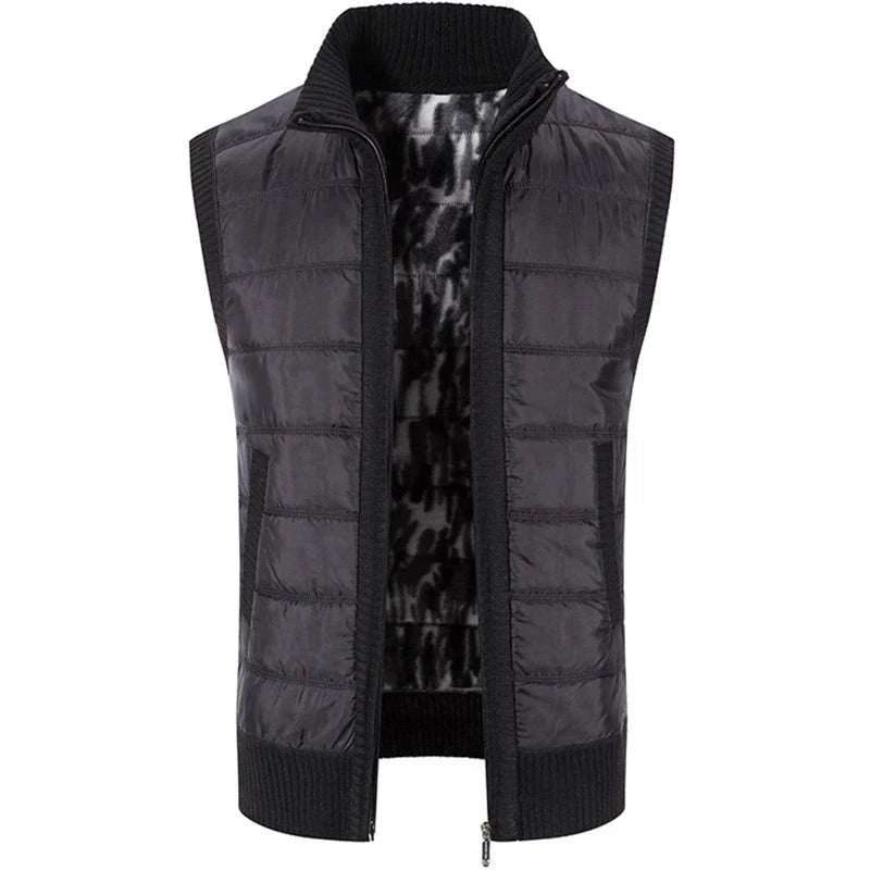 Autumn and Winter Men's Cotton Coat Warm Outer Wear Vest Cotton Vest Casual Sleeveless Jacket