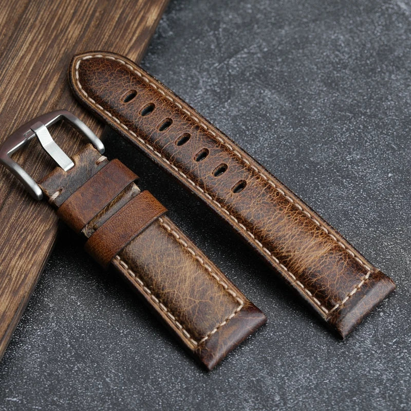 Leather Watchband Suitable For Italian Top Layer Leather Strap Leather Strap