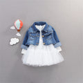 Spring Autumn Infant Baby Girls Clothes Sets Princess Denim Jacket + Dress 2Pcs Set Toddler kids Long Sleeve Outfit Suits