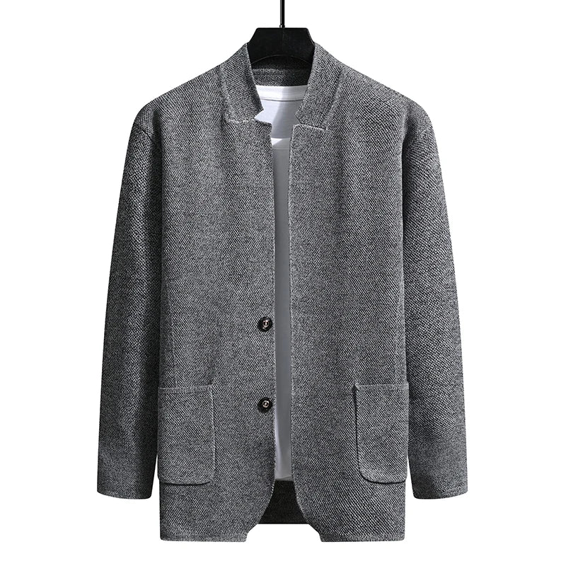 Autumn Slim Fit Knit Blazer Mens Top Cardigan Sweater Casual Coats Jacket Mens Knitted Clothes