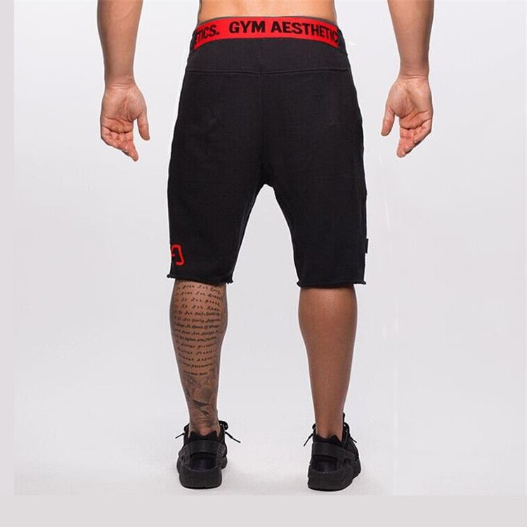 Men Summer Cotton Sports Shorts Absorbing Sweat Breathable Fitness Shorts Loose Running Stretch Shorts