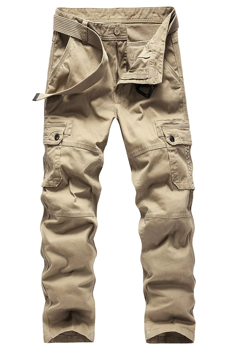 Men's Cargo Pants Mens Cotton Straight Trousers Man Military Camo Male Army Work