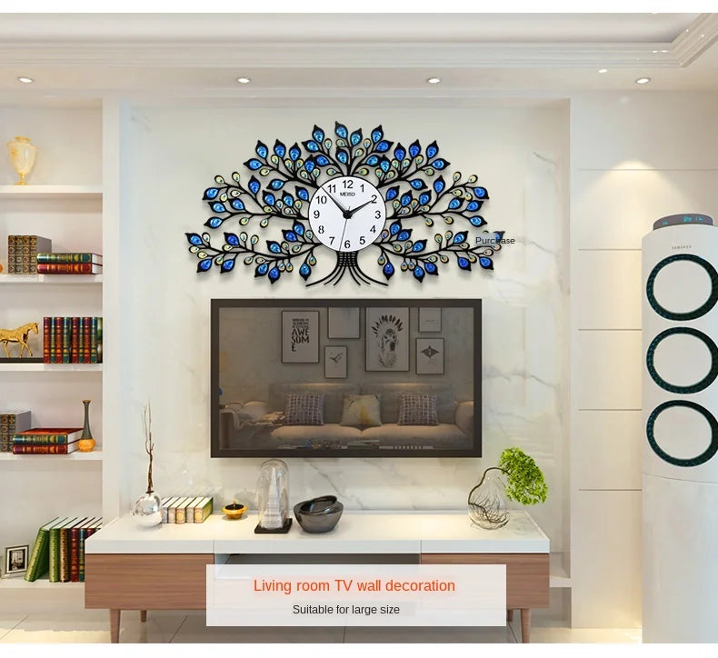 Luxury Wall Clock Living Room Wall Home Decorative Art Clock Mechanism Quartz Watch Home