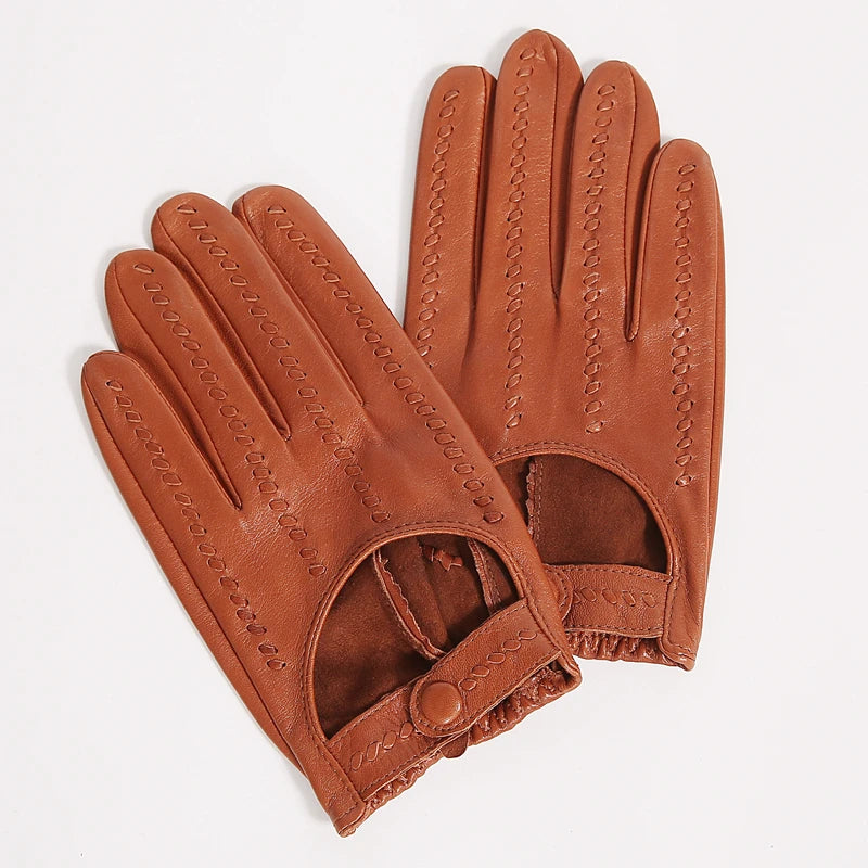 Retro Gloves Male Leather Gloves Thin Breathable Short Spring Autumn Men Driving Gloves