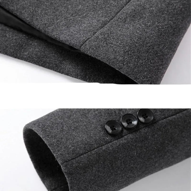 Autumn Winter Brand Men Wool Blends Coats Overcoat Luxury Business Casual Wool Coat