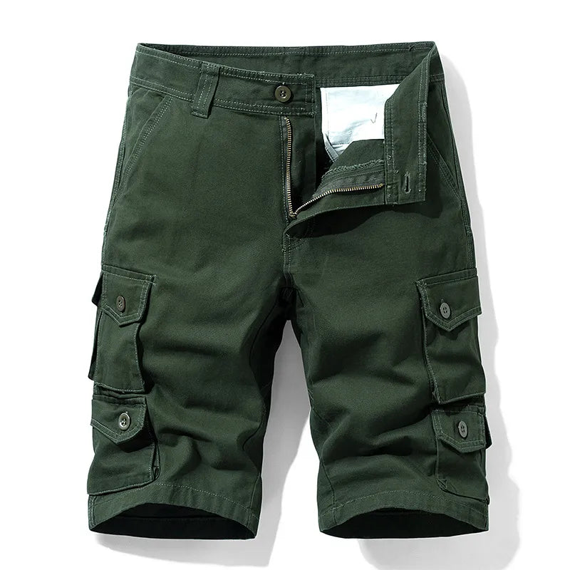 Cargo Shorts Men Cotton Bermuda Male Summer Men's Baggy Military Zipper Pants Male Army Green Tactical Shorts