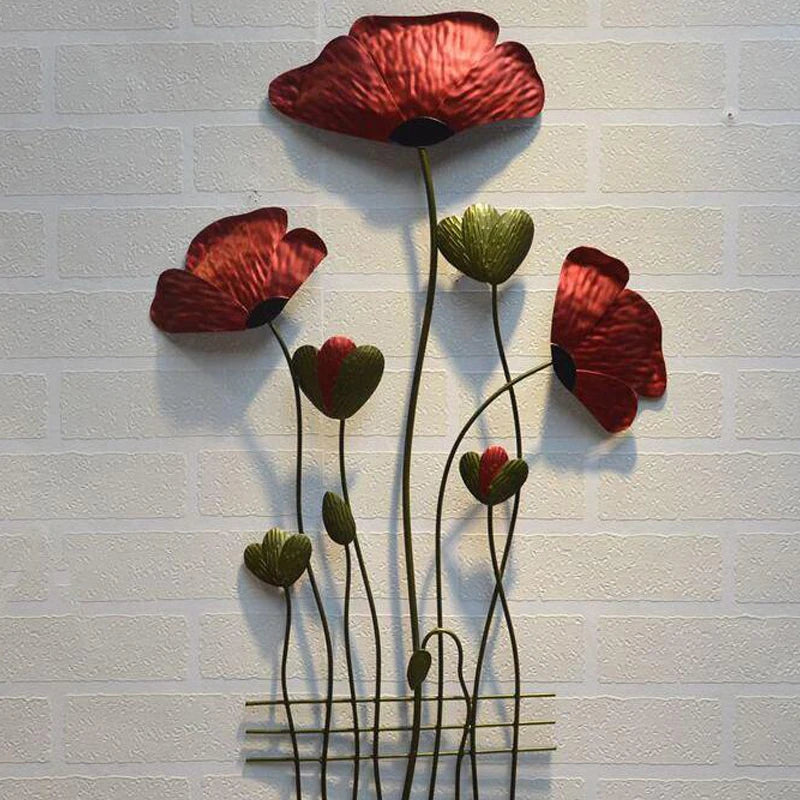 Creative Hanging Wall Mural Solid Iron Flower Pendant Modern Living Room Decoration Ornaments Decor