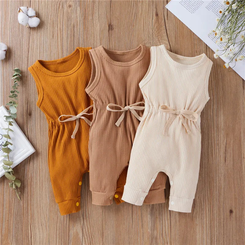 Summer Boy Girl Clothes Infant Baby Kids Girl Solid Sleeveless Romper Jumpsuit Playsuit Sunsuit Outfits Clothes