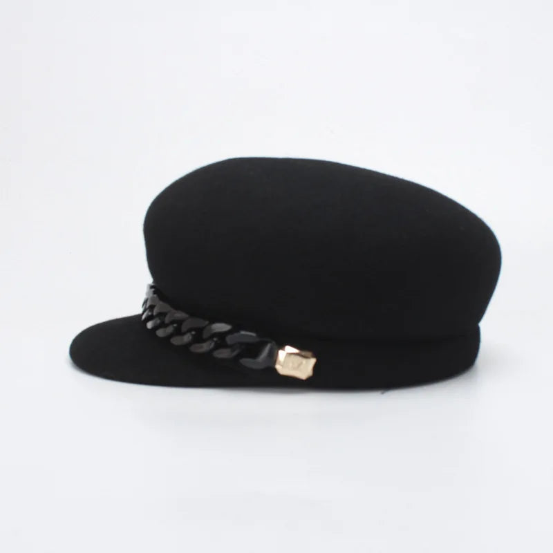 Wool Winter Hat Warm Wool Hat Women Chain Caps Hat Female