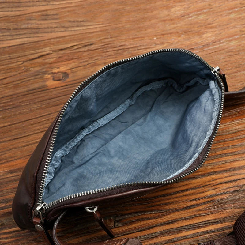 Genuine Leather Waist Bag For Men Casual Small Shoulder Crossbody Bags