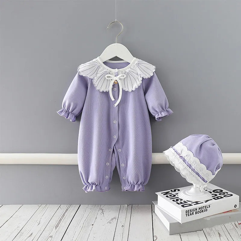 Baby Romper Kids Spring 0-24M Age Infant Toddler Newborn Outfits Baby Girls Clothes purple