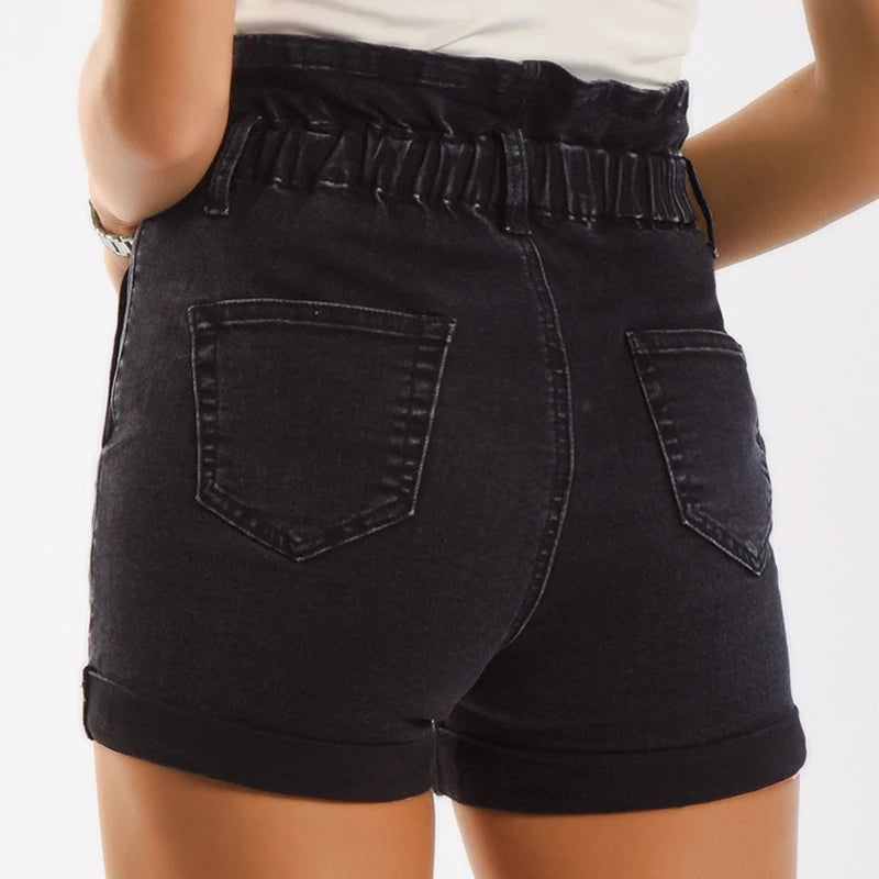 Short Jeans Casual Women Denim Shorts High Waist Elastic Summer