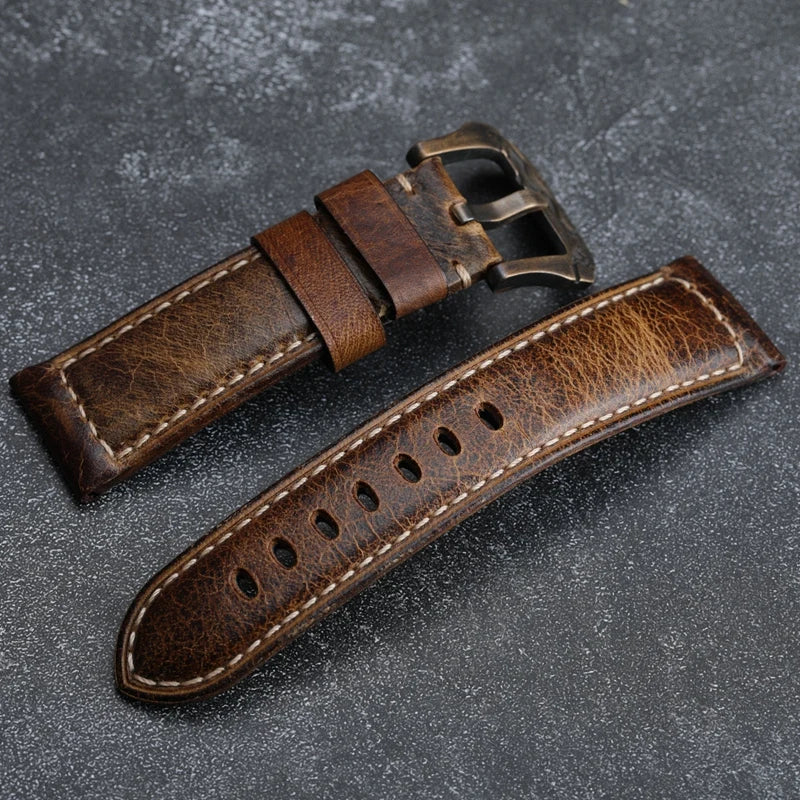 Leather Watchband Suitable For Italian Top Layer Leather Strap Leather Strap