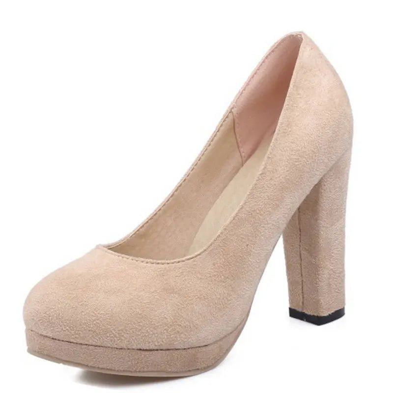 Women Pumps Round Slip-On Classic Concise Casual Spring