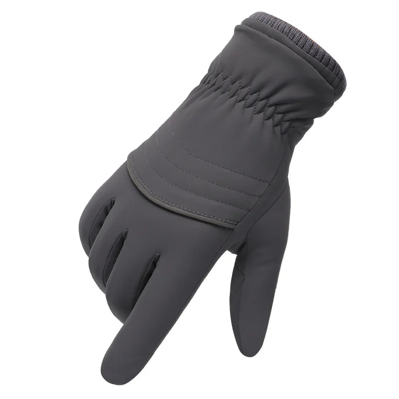 Winter Thermal Gloves Men Motorcycle Touchscreen Anti-Wind And Cold Thicken Plus Velvet Driving Reflective Gloves