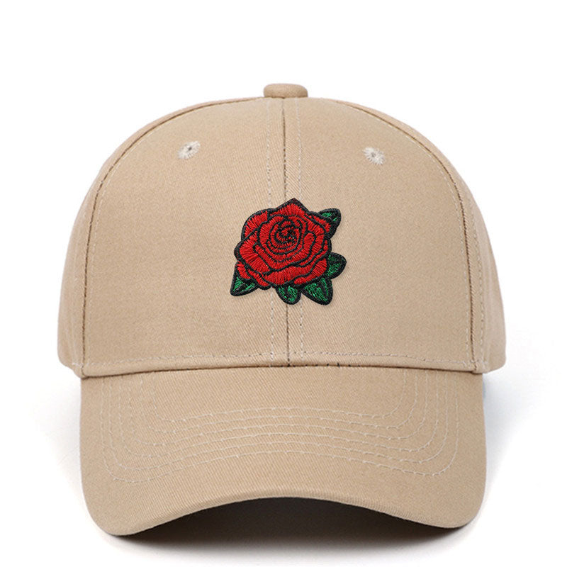 Embroidery Rose Flower Adjustable Baseball Caps Men Women Snapback Hats Casual Visor Sun Hats Street