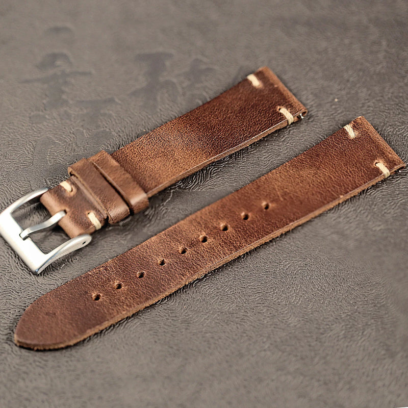 Leather Watch Bands Natural Soft Wrap Handmade Leather Straps 18mm 20mm 22mm