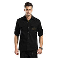 Military Men's Cargo Shirt Thicken Long Sleeve Pure Cotton Casual Shirt Men Clothing