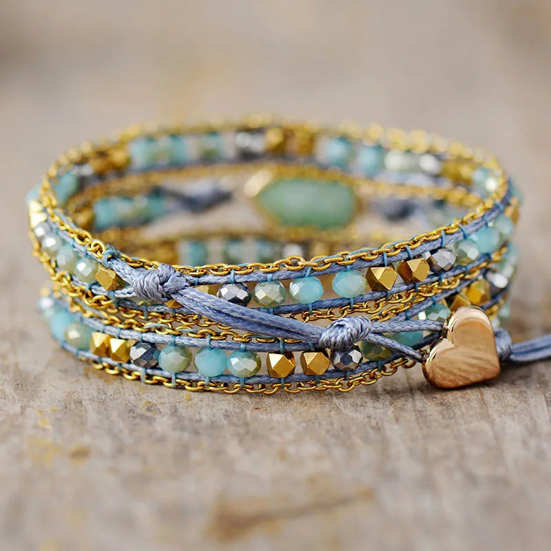 Unique Wrap Bracelets Bling Crystals Strands Beads Bracelet Bohemian Vegan Jewelry