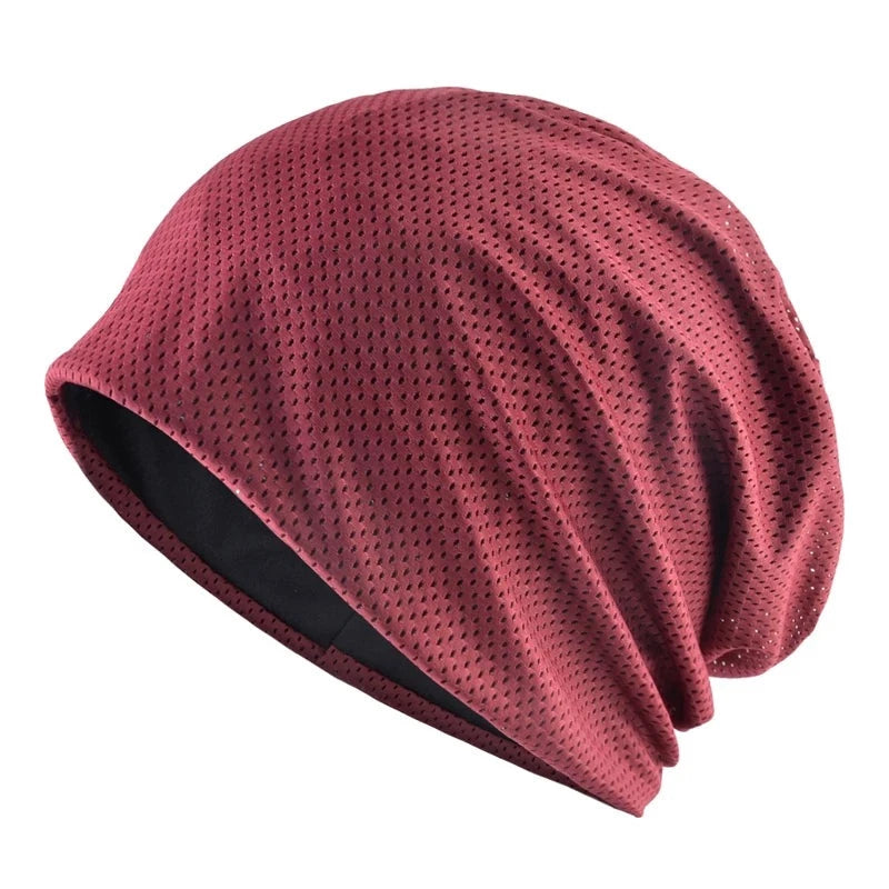 Spring Autumn Beanies Hats for Women Solid bone Hat Outdoor Thin Skullies Breathable mesh Soft Hip Hop