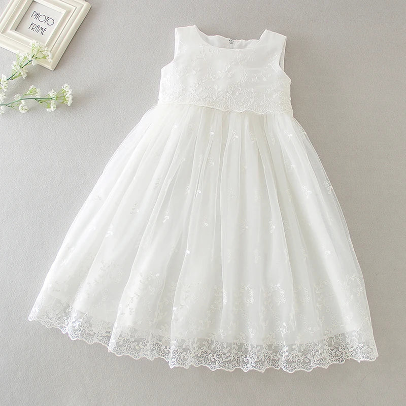 Summer Baby Girl Dress White Lace Infant Party Wedding Princess Dress