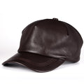 man genuine leather cap hat male winter army military baseball caps hats black brown