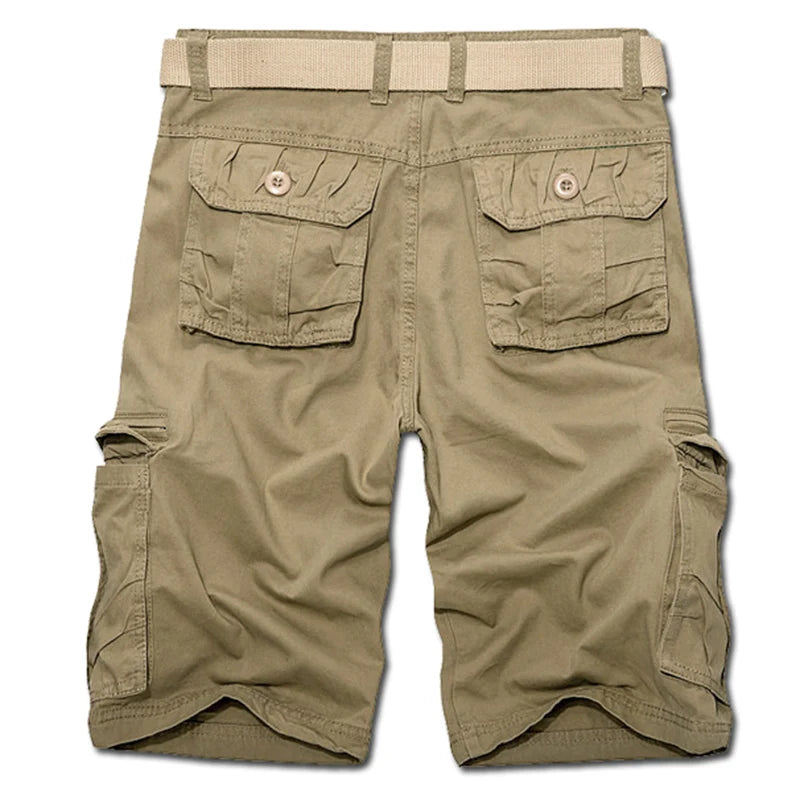 Men Cotton Cargo Shorts Hombre Male Casual Slim Fit Overalls Pants Sweatpants Men